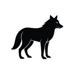 Wolf Silhouette Animal Icon On White Background