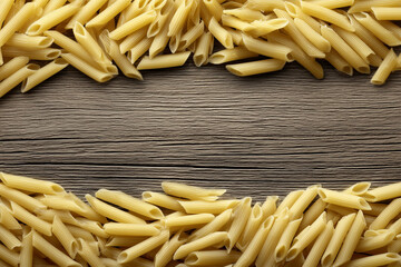 Pasta on wooden background