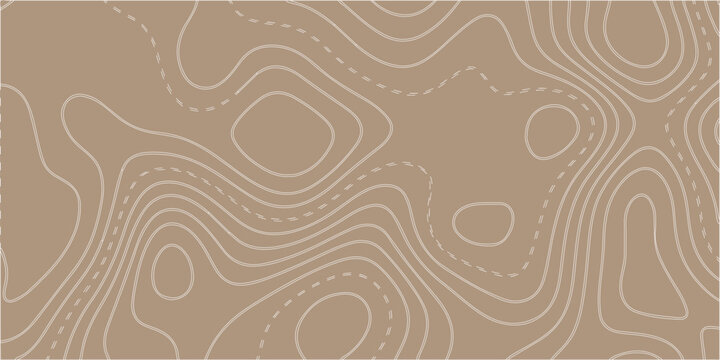 Naklejki An old, brown seamless wood texture pattern with a vintage floral art design and gold leaf ornament decoration for wallpaper or backdrop. Abstract contour line map background showing elevation pattern