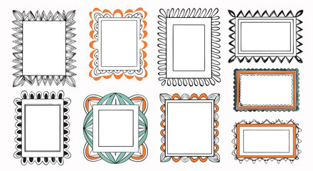 Decorative frames with various abstract designs perfect for invitations, cards, and announcements

