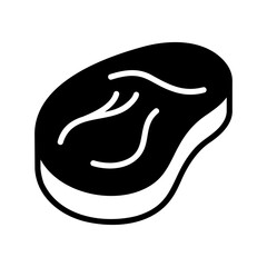 Raw Meat Steak Glyph Vector Icon