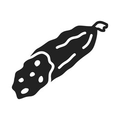 Dried Salami Sausage Glyph Vector Icon