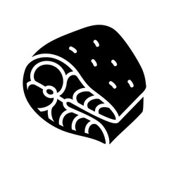 Mackerel Fish Fillet Glyph Vector Icon