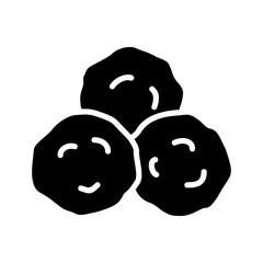 Three Meatballs Glyph Vector Icon Design