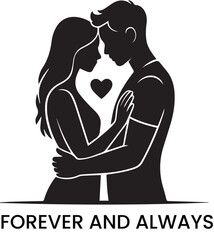 Man and woman couple lovers silhouette isolated. vector illustration. 
