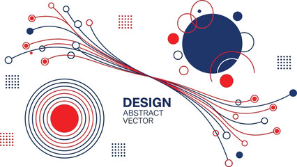 Obraz premium Abstract vector design with circles and lines for presentation editable vector