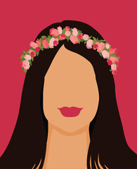 Abstract boho woman vector illustration