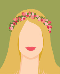 Abstract boho woman vector illustration