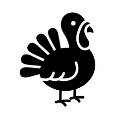 Cute Standing Turkey Bird Glyph Icon