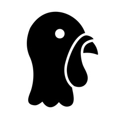 Turkey Bird Head Black Glyph Icon