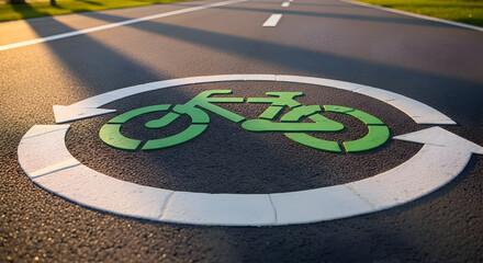 Cycling Pathway Symbol Signifying Designated Route For Bicycles And Cyclists
