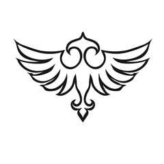 Obraz premium Ornamental Floral Design A classic black and white floral design element featuring elegant, curved leaves and intricate detailing. Perfect for use in decorative borders, logos