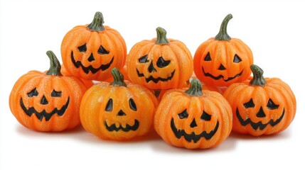 several spooky halloween pumpkin decorations