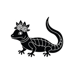 Earless monitor lizard crawling on soil adorned with pebbles vector art illustration
