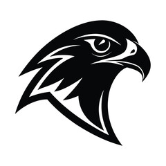 Falcon mascot head created in detailed tattoo art vector art illustration