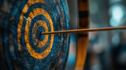 Arrow in center of a weathered target