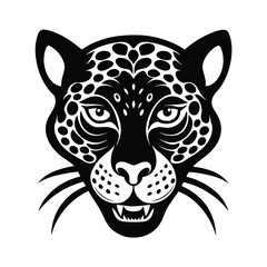 Leopard mascot illustration in tattoo style with bold spots vector art illustration