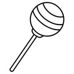 candy lollipop simple vector icon on black color and white background