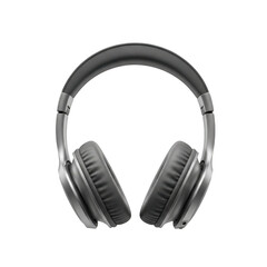 Fototapeta premium Premium silver headphones for music listening, gaming, and audio production - high quality sound and comfort - isolated on transparent background