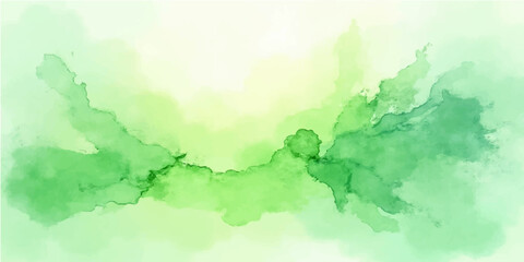 Fototapeta premium Abstract watercolor background hand-painted with a vibrant green and blue map of the continents, illustrating global travel and geography