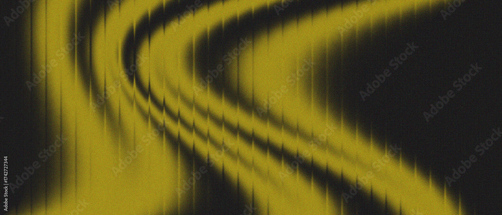 Wall mural golden yellow abstract wave flowing on a dark background with soft motion blur. elegant futuristic l