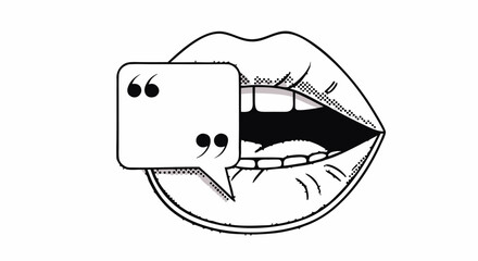 Comic book style open mouth with speech bubble, perfect for quotes and social media content

