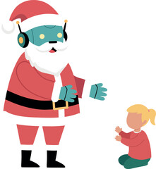Robot Santa Claus with Child 