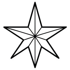 christmas star simple vector icon on black color and white background