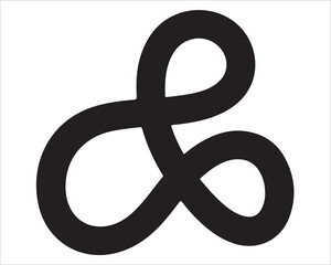 Obraz premium Minimalist bold swirl shape symbolizing unity and motion