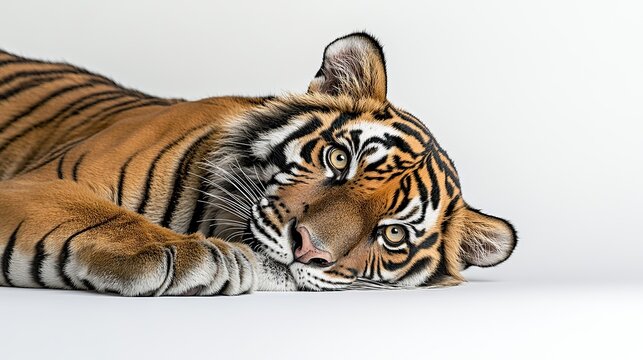 A full body photograph of a Javan Tiger (Panthera tigris sondaica) , 