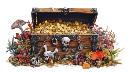 Chest of Pirate Gold and Gems