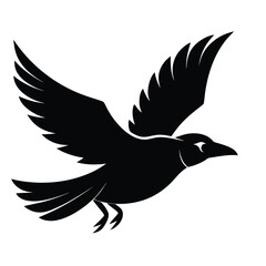 flying crow vector icon on white background