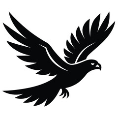 flying hawk  icon on white background