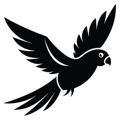 flying parakeet vector icon on white background