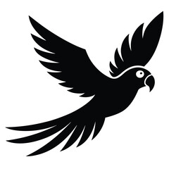 flying parrot vector icon on white background