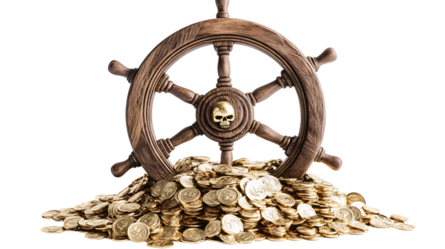 Gold Coins and Pirate Wheel
