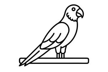 Fototapeta premium A parrot sitting on a wooden perch indoors