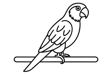 Fototapeta premium A parrot sitting on a wooden perch indoors