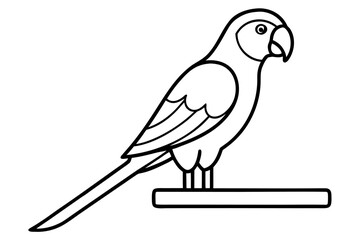 Fototapeta premium A parrot sitting on a wooden perch indoors