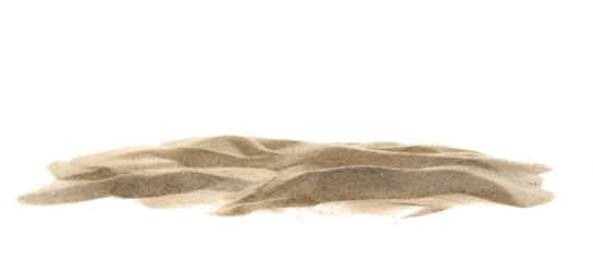 Pile desert sand dune isolated on white, clipping path	