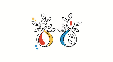 Modern logo design of stylized plant icons with vibrant colors for branding and business

