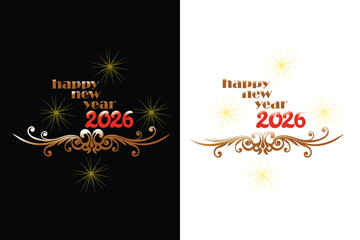 2026 happy new year celebration with glowing lights and sparkles. Happy New Year 2026