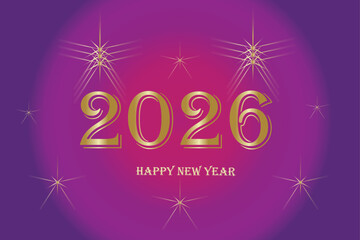 2026 happy new year celebration with glowing lights and sparkles. Happy New Year 2026