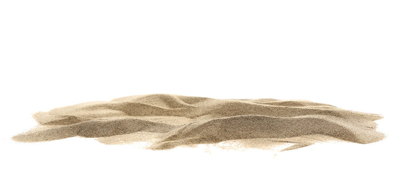 Pile desert sand dune isolated on white, clipping path - Powered by Adobe