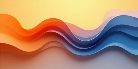 Colorful abstract wave design vector illustration with a flowing curve pattern on a blue and orange backdrop for a business banner or wallpaper