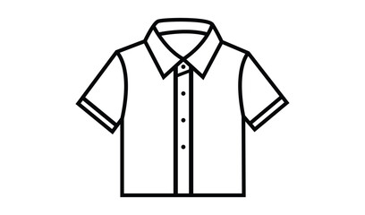 Naklejka premium Outline of a shortsleeved shirt isolated on white background