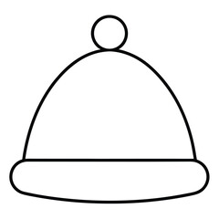 holiday hat outline simple vector icon on black color and white background