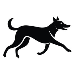running dog vector icon on white background