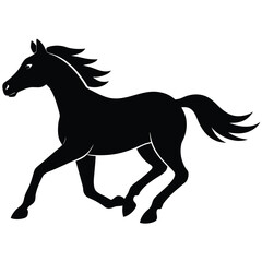 running horse galloping  front view  vector icon o