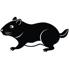 running hamster   guinea pig vector icon on white